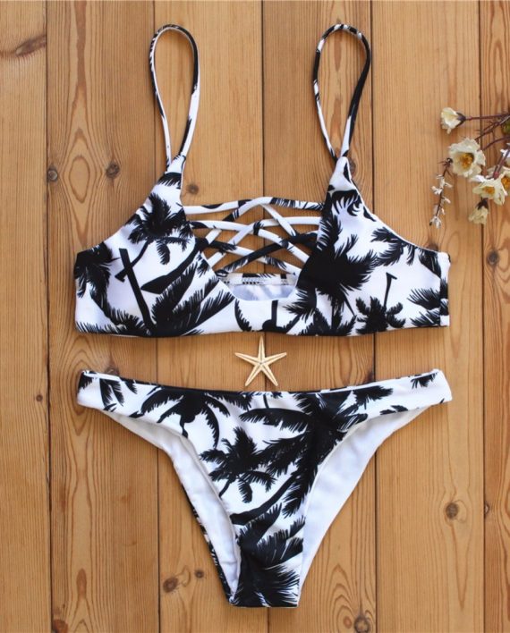 Hawaiian Print Palm Tree Bikini